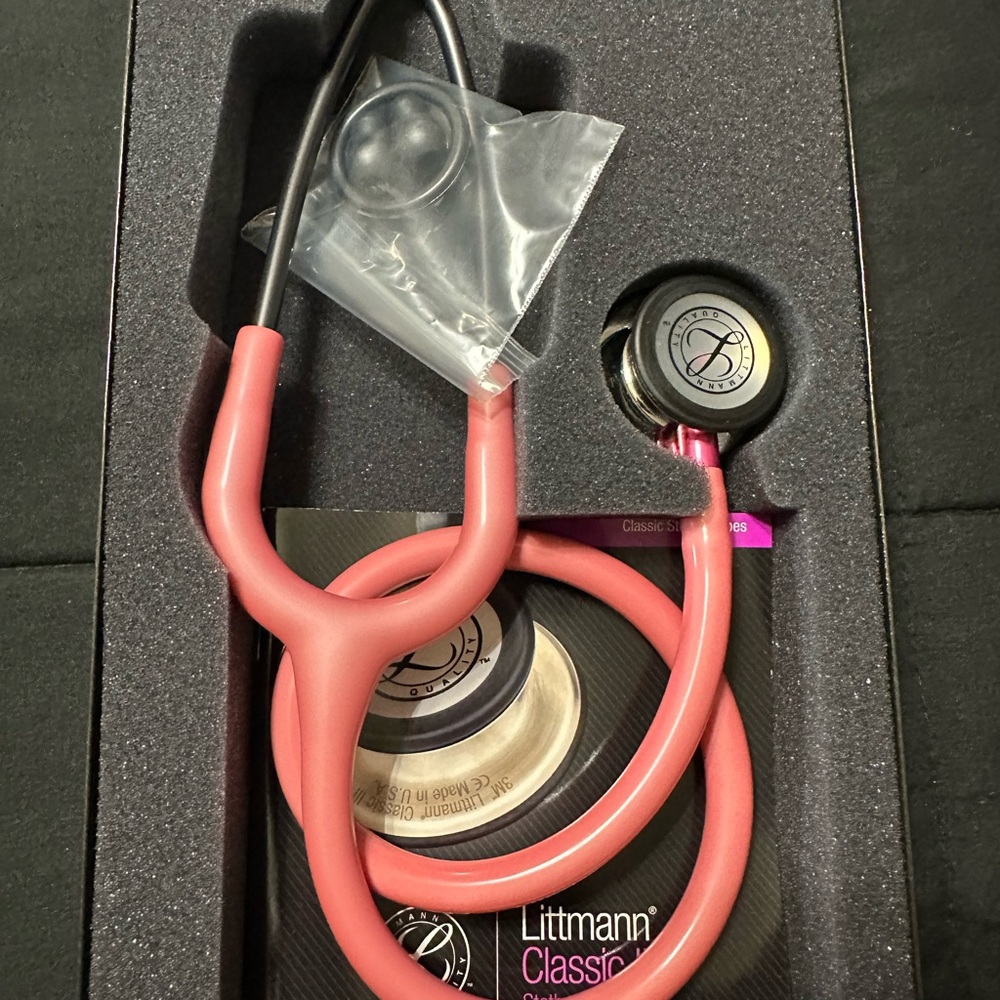 Pink Professional-Grade Stethoscope with Dual-Lumen Design